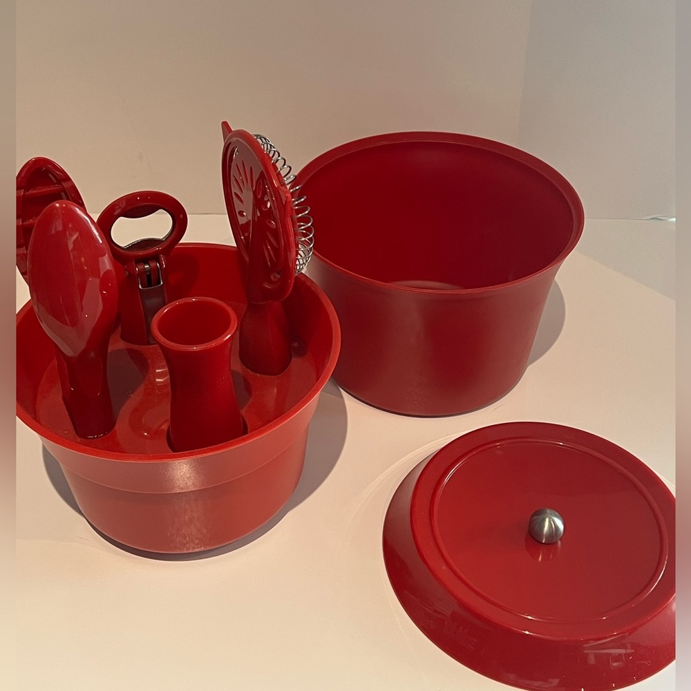 Tülz red vintage barware set